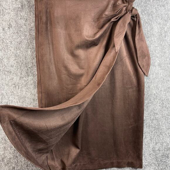 J.McLaughin Womens Skirt Size 6 Brown Suede Midi Pencil - Picture 3 of 10
